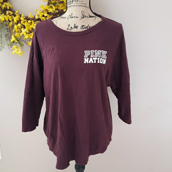 PINK Victoria's Secret Tops - Burgandy PINK NATION Top